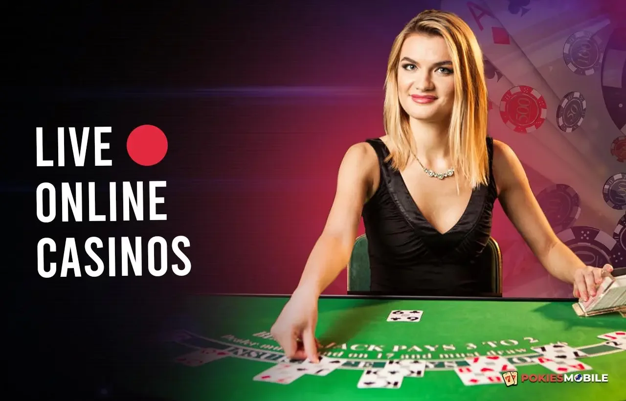Tampilan ruang meja dealer kasino live