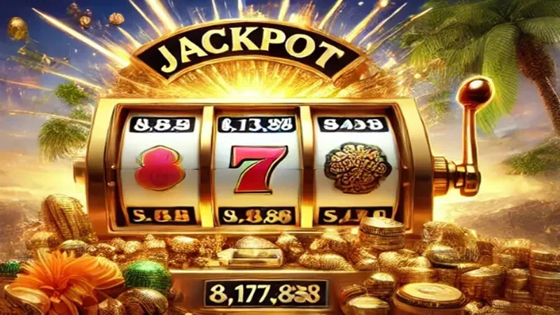Ilustrasi layar slot dengan reel, paylines, dan simbol bonus