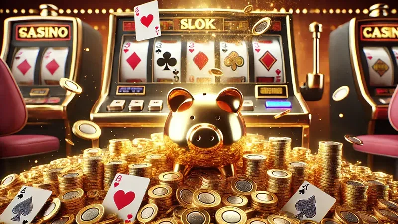 Tampilan permainan slot mobile dengan reel dan kontrol pada layar ponsel